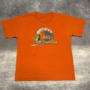 Vintage Kids Big Kahuna Surf T Shirt Orange Rasta Wave‎ Graphic Tee